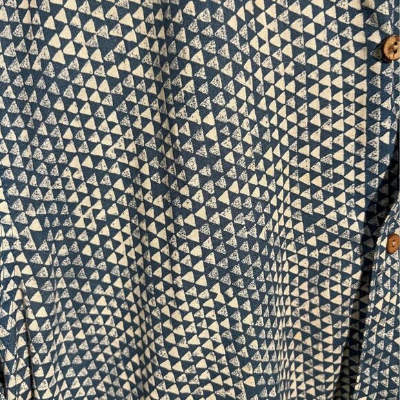 LOGG Blue & White Triangle Lightweight Button Down Shirt - Picture 3 of 3